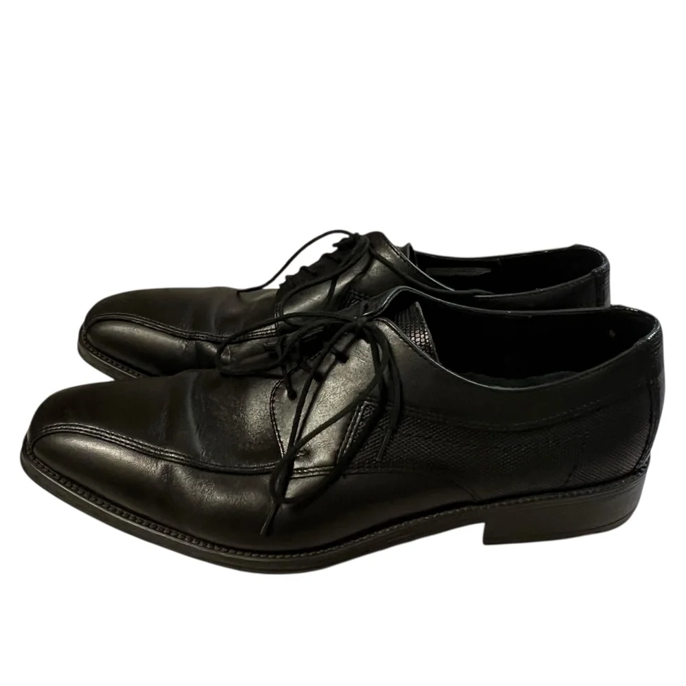 Lloyd Germany Men’s Black Leather Lace-Up Dress Shoes Size 9.5 F Textured Panels